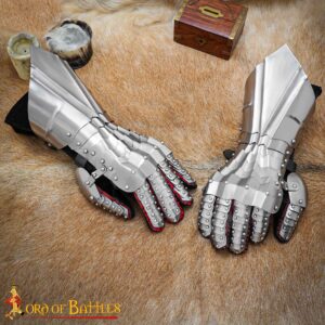 Medieval 18 Gauge Steel Articulated Gauntlets Finger & Wrist Armor Protection
