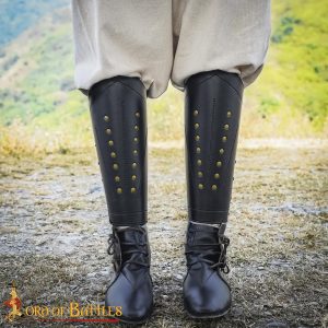 Medieval Fantasy Faux Leather Greaves