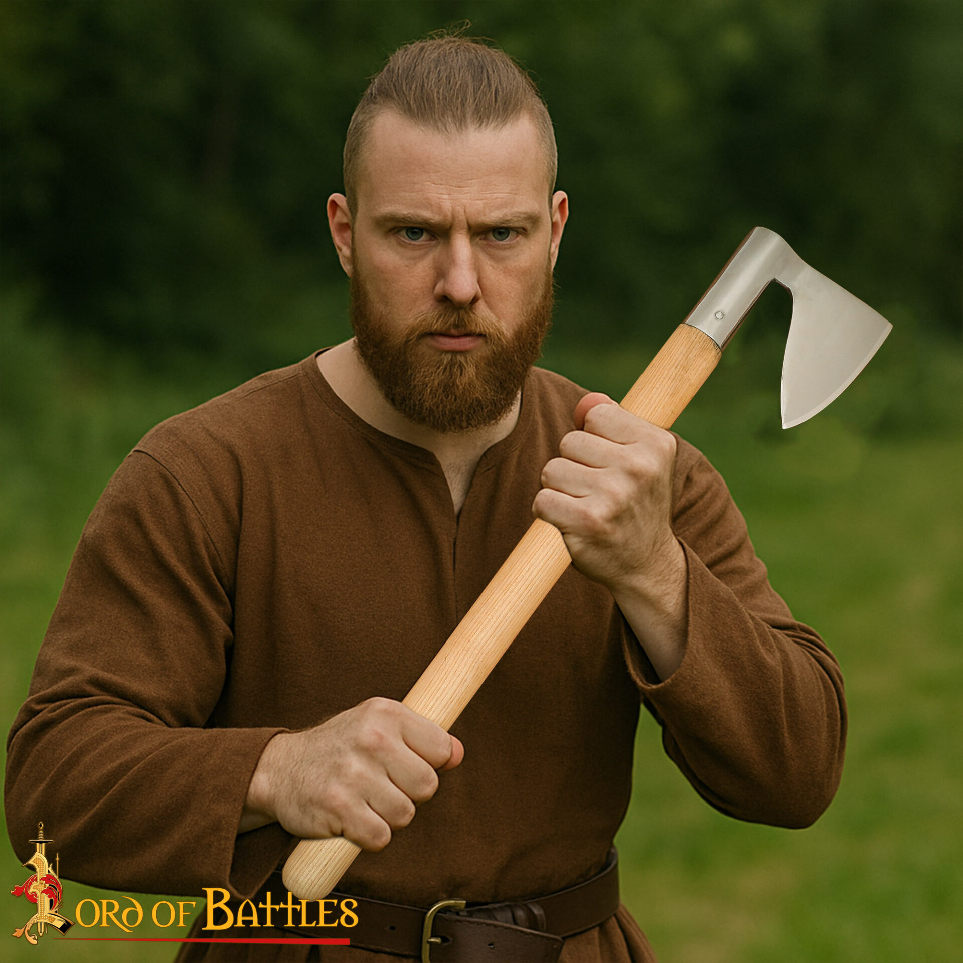 Medieval Steel Bearded Axe with Hammer Poll-25564-ASH 1