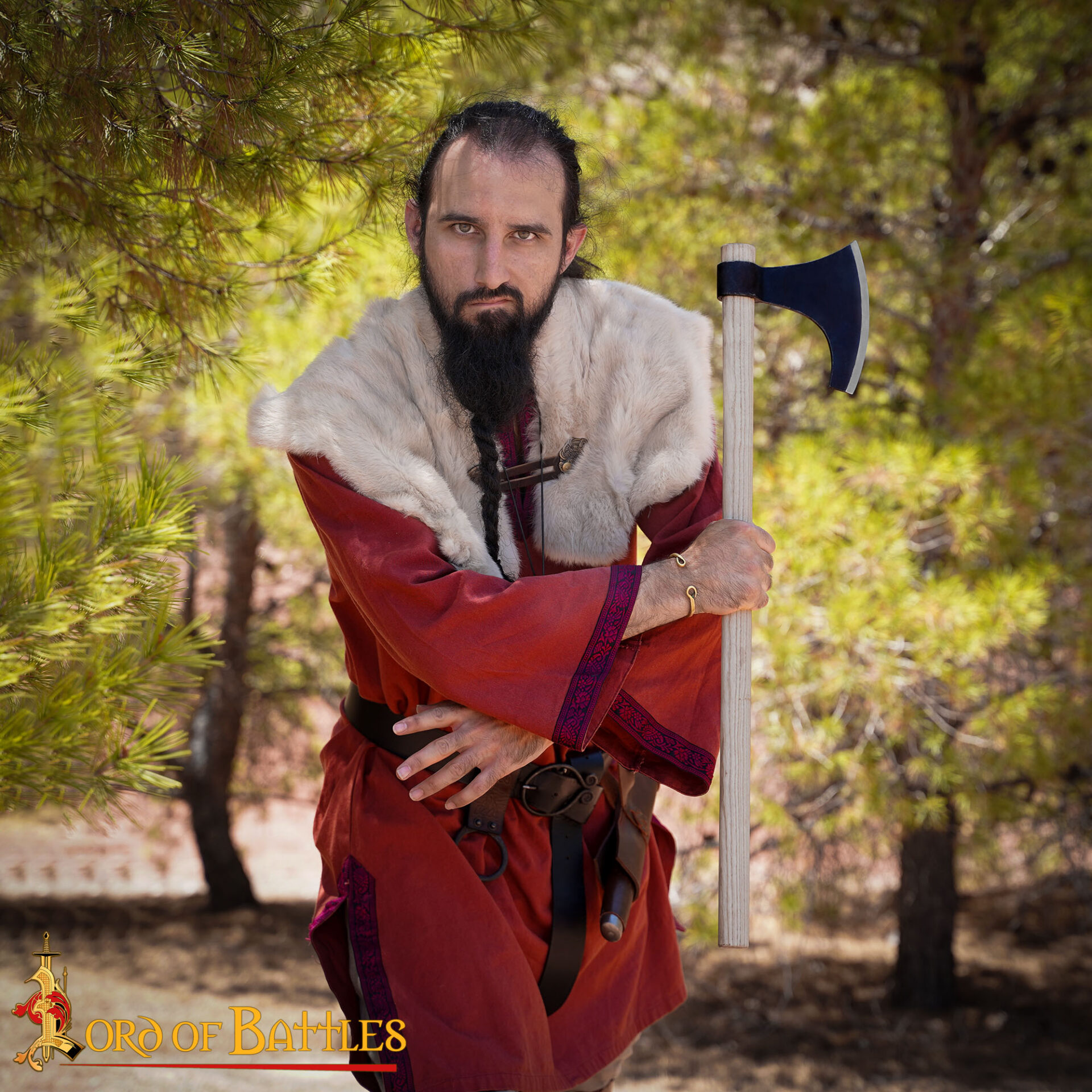 Viking Era Hand Forged Bearded Axe with Ash Wood Handle 25305-ASH 6