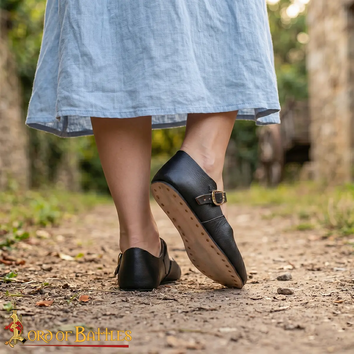 Medieval Latchet Shoes with Brass Buckle Medieval Latchet Shoes with Brass Buckle - Image 4