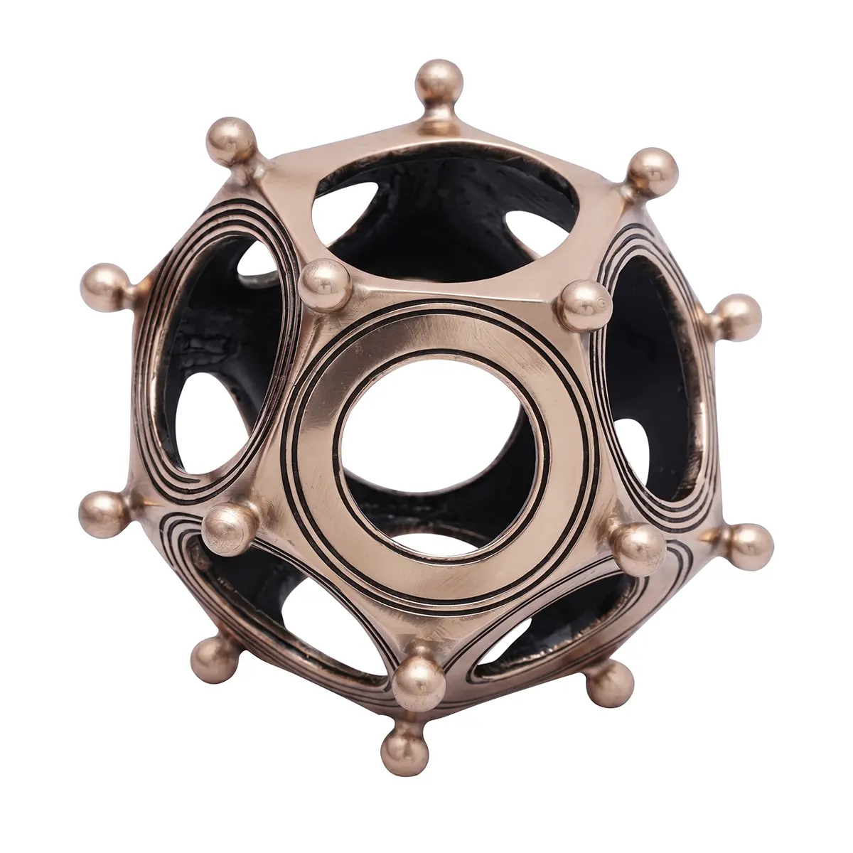 Roman Bronze Dodecahedron Replica - Lost Wax Cast - Image 6
