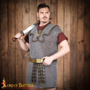 Round Ring Roman Lorica Hamata, Butted, 10 mm 16 gauge, Mild Steel