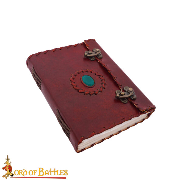 Genuine Leather Journal with Stone and Brass Lock - Image 4