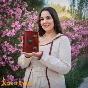 Genuine Leather Journal with Stone and Brass Lock