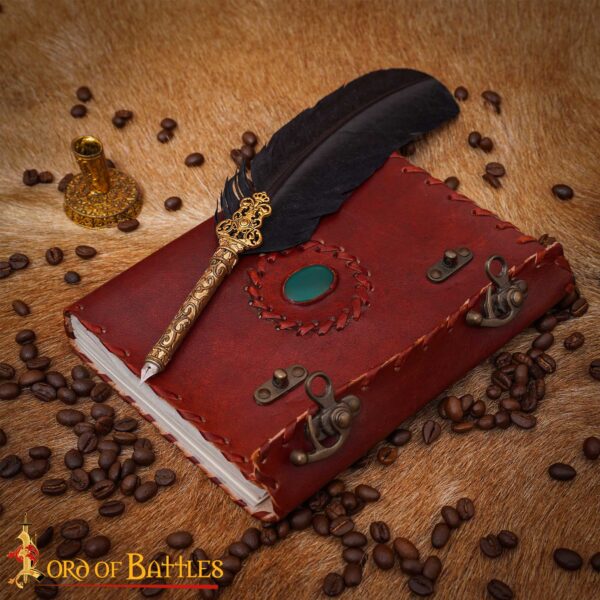 Genuine Leather Journal with Stone and Brass Lock - Image 6
