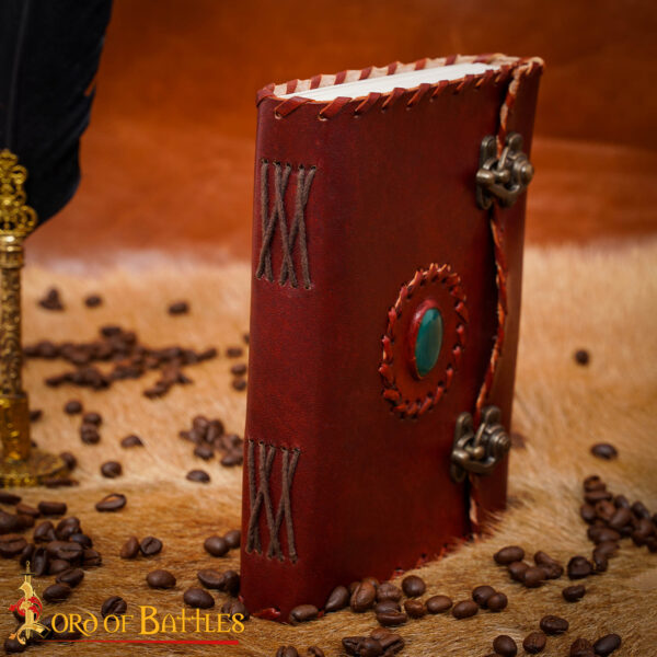 Genuine Leather Journal with Stone and Brass Lock - Image 7