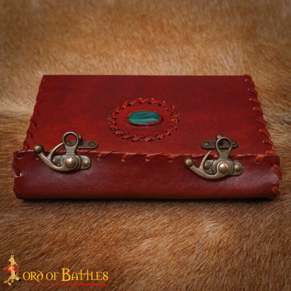 Genuine Leather Journal with Stone and Brass Lock - Image 8