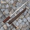 Medieval Rondell Dagger with Genuine Leather Scabbard