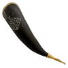 Viking Drinking Horn with Engraved Yggdrasil Design Handcrafted Genuine Ox Horn