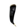 The Fenrir Wolf Drinking Horn with Pure Brass Fittings Handcrafted Genuine Ox Horn