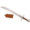 Late Medieval Functional Falchion Sword with Genuine Leather Sheath