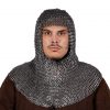 Flat Ring Chainmail Classic Coif, Riveted and Alternating, ID 9 mm, Mild Steel