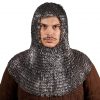 Flat Ring Chainmail Classic Coif, Wedge Riveted, ID 9 mm, Natural