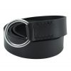 Medieval Leather Belt with Lustrous Steel Ring Buckle