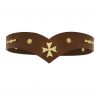 Leather Headband With Pure Brass Templar Cross Mount
