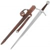 Medieval Type XVI Oakeshott Typology Knightly Functional Sword with Leather Scabbard