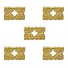 Pure Solid Brass Quatrefoil Leather Mount Functional Set of 5