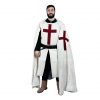 Medieval Templar Hooded Cape Handcrafted Canvas Cotton Knightly Clothing