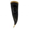 Medieval Viking Drinking Horn Genuine Ox Horn with Engraved Vegvisir