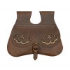 15th century pouch with antique brass Fleur de Lis Mounts