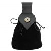 Medieval Leather Belt Pouch with Genuine Horn Button Closure