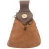 Medieval Leather Belt Pouch with Genuine Horn Button Closure