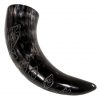 Drinking Horn with Engraved Vine Design Handcrafted from Genuine Ox Horn