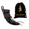Medieval Drinking Viking Horn with Genuine Leather Holder