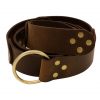 Handcrafted Leather Belt with Pure Solid Brass Ring Genuine Leathercraft