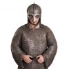 Viking Gjermundbu Antique Steel Helmet with Genuine Leather Liner and Butted Camail