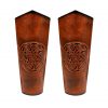 Genuine Leather Bracers with Embossed Celtic Spiral Design