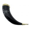 Stallion Drinking Horn with Pure Solid Brass Fittings Genuine Ox Horn