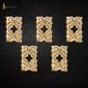 Pure Solid Brass Quatrefoil Leather Mount Functional Set of 5