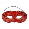Genuine Leather Eye Mask with Embossed Maple Leaf Motifs