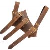 Medieval Leather Sword and Axe Frog Handcrafted from Genuine Leather