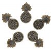 Antique Brass Leather Mounts or Conchos