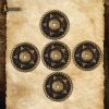Antique Brass Pentacle Adornments Set of 5 Ideal Leather and Clothing Accessory