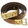 Medieval Leather Belt with Pure Brass Buckle and Chape