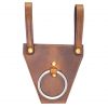 Black Genuine Leather Frog with Steel Ring