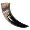Engraved Skull Cross Drinking Horn Handcrafted from Genuine Ox Horn
