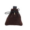 Medieval Drawstring Belt Pouch Crafted from Genuine Suede Leather