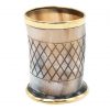 Medieval Viking Horn Shot Glass with Pure Brass Rim Handcrafted Genuine Ox Horn