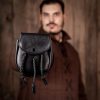 Medieval Sporran with Braided Tassels Handcrafted Genuine Leather
