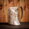 Medieval Viking Horn Tankard Beer Mug Handcrafted Genuine Ox Horn