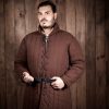 Medieval Leather Belt with Lustrous Steel Ring Buckle