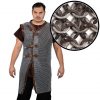 Flat Ring Chainmail Byrnie with leather, Wedge Riveted, ID 9 mm, Natural