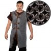 Flat Ring Chainmail Byrnie with leather, Riveted and Alternating, ID 9 mm, Natural