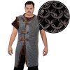 Round Ring Chainmail Byrnie with leather, Riveted and Alternating, ID 9 mm, Black