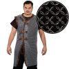 Round Ring Chainmail Byrnie with leather, Butted, ID 9 mm, Natural